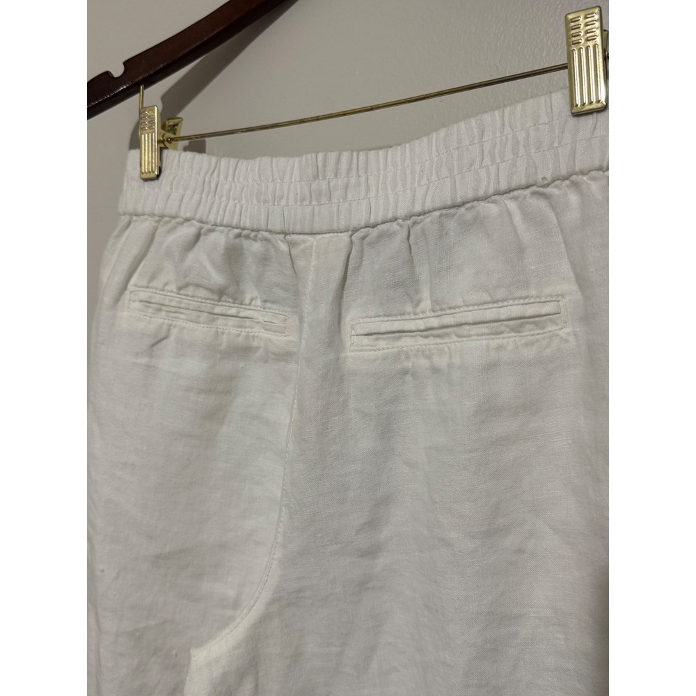 Chicos White 100% Linen Wide Leg Pants Elastic Back Size 0 Regular - Picture 6 of 10